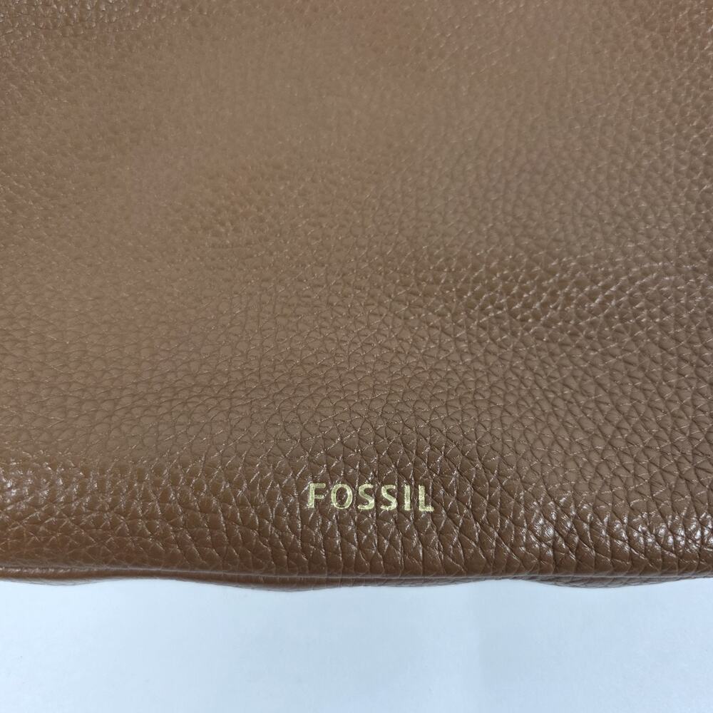 Fossil Gemma Brown Pebbled Leather Crossbody Purse Shoulder Bag Adjustable - Picture 3 of 15